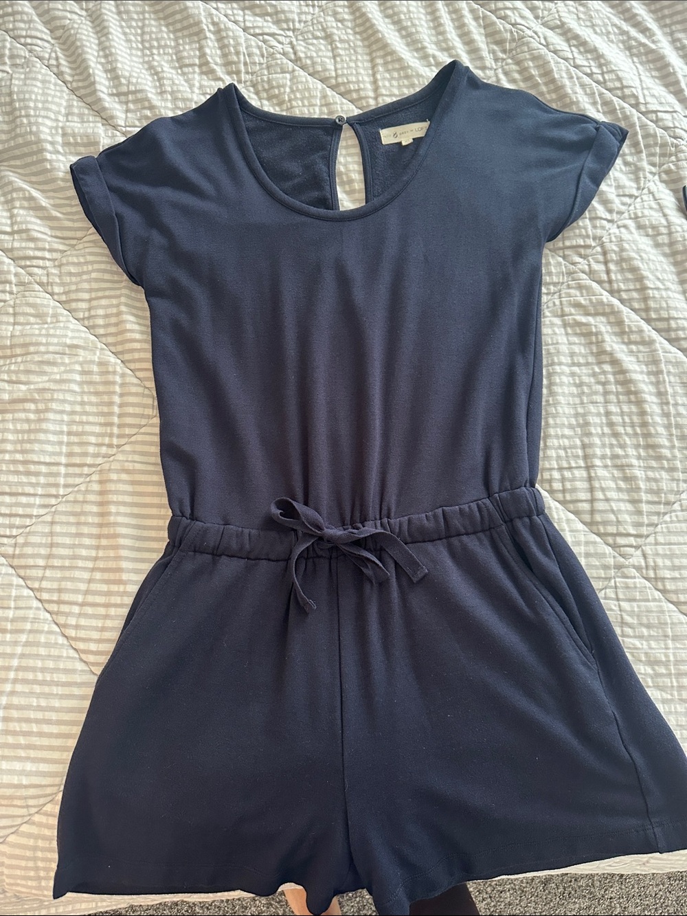Lou & Grey Navy Blue Short-Sleeve Romper